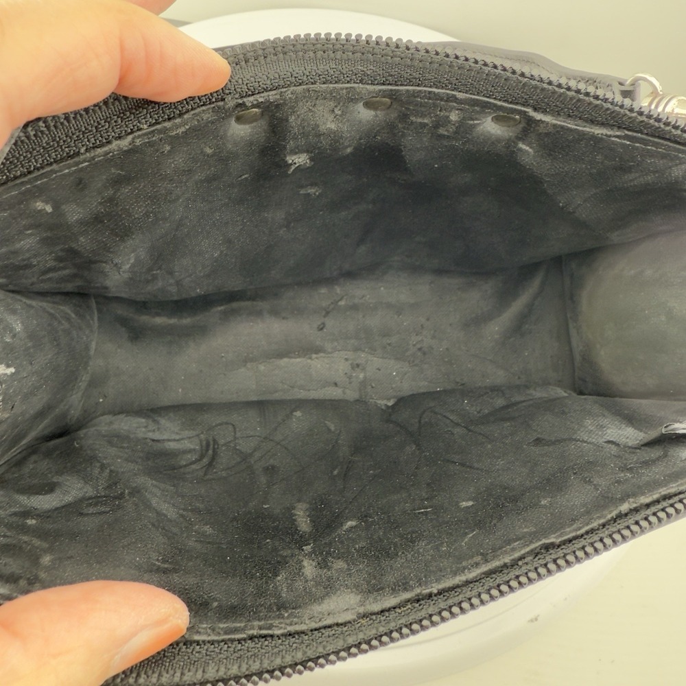Vtg Brighton Crossbody Purse Black Romag Embossed Leather Organizer Weave Accent - Picture 9 of 14